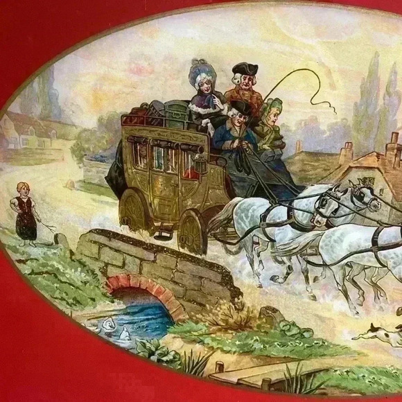 Vintage Rusch foil art serving tray  bakelite handles - Picture 4 of 16